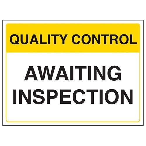 V Safety VSafety Quality Control in afwachting van inspectiebord - 400mm x 300mm - 1mm Rigid Plastic