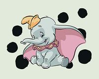 Disney Komar Disney Dumbo Dots Landscape Muurschildering - Kinderkamer, Babykamer, Decoratie, Kunstdruk - 50x40cm