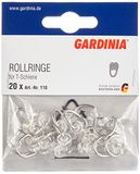 GARDINIA Gordijnrunners, voor gordijnrails, metaal/kunststof, zilver/transparant, 20 stuks
