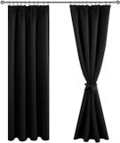 Rideau occultant - Polyester noir - 167x228 cm - 2 pièces