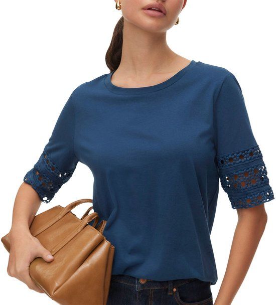 Vero Moda Vacy 2/4 Top Dames - Maat M - Donkerblauw