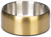 Designed by Lotte Noar Voerbak Hond - Eetbak/Drinkbak - Vaatwasserproof - Anti-slip - RVS - Goud - 470ml