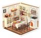 StarTech Miniatuur poppenhuis - Bouwpakket - Gezellige eetkamer - Elektrische verlichting - Moderne stijl - Kunststof - Vanaf 14 jaar