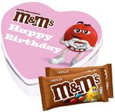 M&M's geschenkdoos hartje 'Happy Birthday' - M&M's met chocoladesmaak - verjaardagscadeau - 2 zakjes M&M's - 90g