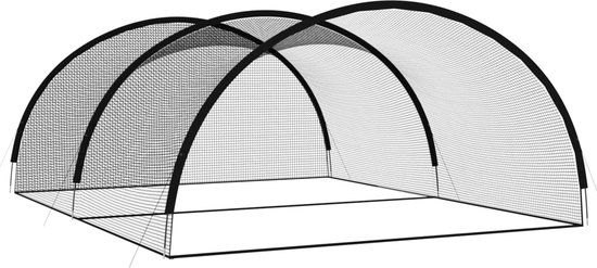 vidaXL Slagkooi honkbal 600x400x250 cm polyester zwart