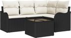 vidaXL Banc de jardin - Set - 5 - pièces - Marron - poly - rotin
