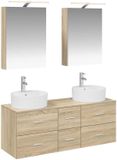 vidaXL Badkamermeubel Set 5 stuks Sonoma Eiken Bewerkt hout en glas