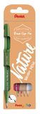 Pentel Sign Pen Brush Touch, kartonnen etui met 4 stuks: groen, bordeaux, beige en lichtgrijs