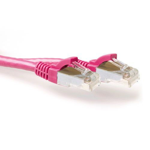 ACT Roze 7 meter LSZH SFTP CAT6A patchkabel snagless met RJ45 connectoren