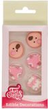 FunCakes Suikerdecoraties - Baby Meisje - 12 Stuks - Eetbare Taartdecoratie