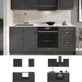 Vicco Eenpersoonskeuken Fame-Line, Anthrazit-Gold Landhaus/Antraciet, 190 cm, WB Eik