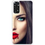 Redmi Bedrukt siliconen hoesje compatibel met Redmi Note 11 4G Lèvres Sang