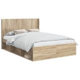 vidaXL Bedframe met opbergruimte en hoofdbord 2 st Bewerkt hout