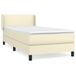 vidaXL Boxspringbed met matras, kunstleer, crèmekleurig, 100x200 cm