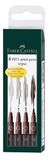 FABER-CASTELL Pitt Artist Pen-tussenpennen, 4 lijndiktes sepia