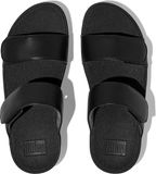 FitFlop Lulu Adjustable Leather Slides Femme Pantoufles - Noir