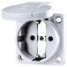 Mennekes 16A2P+E 230V 11030, prise encastrable grise avec connexion SCHUKO