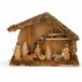 Merkloos / Sans marque Euromarchi Complete kerststal - 39 x 19 x 28 cm - met 8 kerstbeeldjes - kerstdecoratie stal