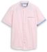 Tom Tailor Regular Fit Overhemd Korte Mouw Red White Small Stripe Katoen L
