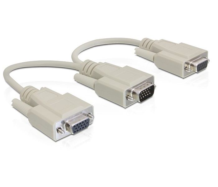 Dolphix VGA splitter 1 naar 2 / beige - 0.20 meter