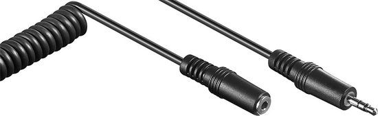 Goobay 3,5mm Jack stereo audio verleng spiraalkabel / zwart - 5 meter