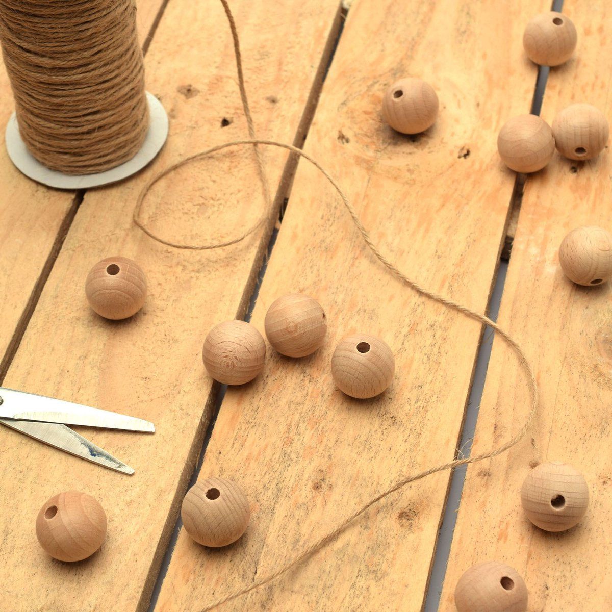 Vaessen Creative Houten kralen 25mm - 25 stuks - bruin