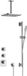 Hotbath Gal - Inbouw Regendoucheset - Chroom - 2 Stopkranen - Thermostatisch - Plafondbuis 15 cm - Hoofddouche 220 mm - Staafhanddouche - Glijstang 900 mm - V01