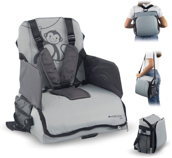 Mobiclinic Monkey - Kinderstoel Draagbare - Booster Seat - Grijs