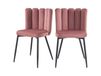 Maisons du Monde Lot de 2 chaises en velours rose et pieds en métal noir