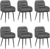 vidaXL Eetstoelen 6 stuks fluweel Donkergrijs 59 x 59,5 x 90 cm