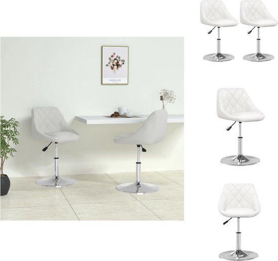 VidaXL Eetkamerstoelen 2 stuks Kunstleer Wit