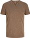 JACK & JONES JJESPLIT NECK TEE SS NOOS Heren T-shirt V-hals Korte mouw Katoen Cocoa Maat S