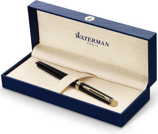 Waterman Hémisphère Vulpen - Matzwart & Goud - Fijne Penpunt - Zwarte Inkt
