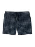 SCHIESSER Mix+Relax loungebroek kort - dames broek kort gestipt donkerblauw