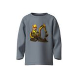 NAME IT MINI rechtvallende longsleeve met print - grijsblauw
