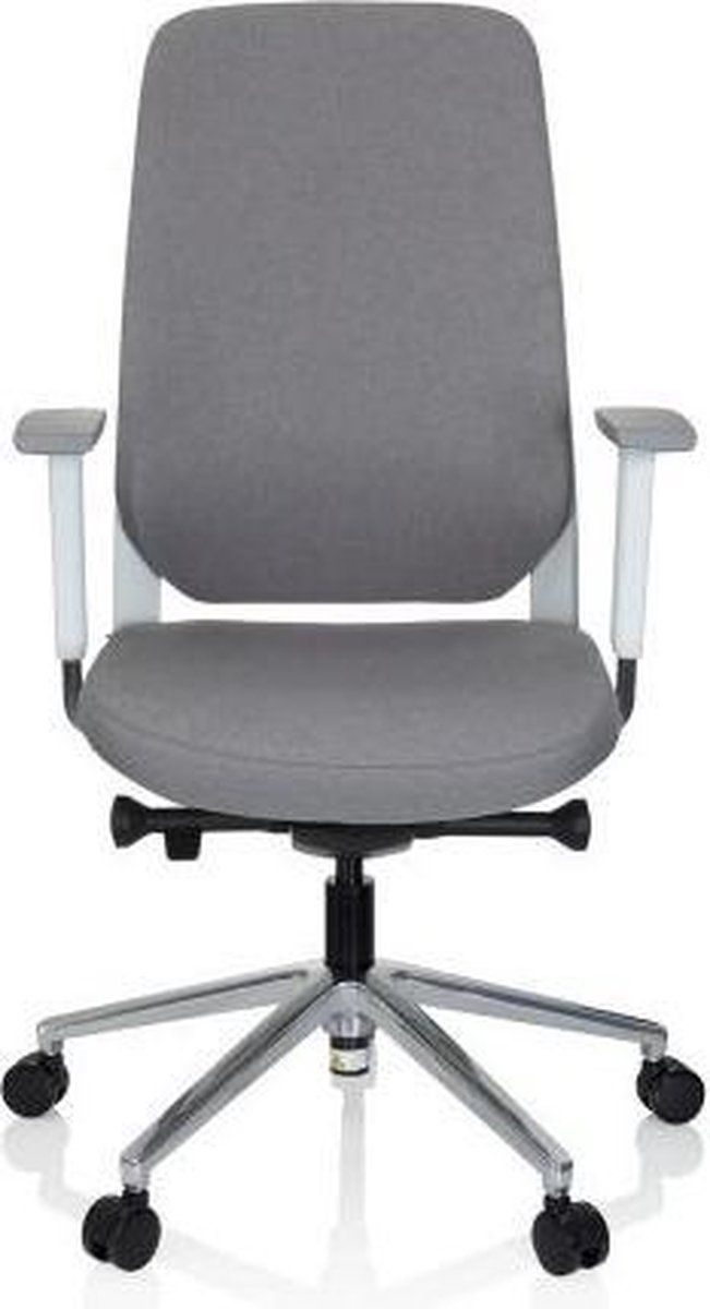 HJH OFFICE Bureaustoel - Grijs - Ergonomisch - Stof - Met Armleuning