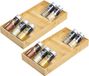 HI Kruidenrek - 2x - lade organizer 3-laags - bamboe hout - 20x38x5 cm - overzichtelijk
