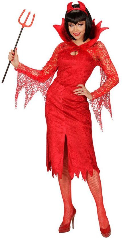 Widmann Duivel Kostuum Rode Duivelse Dame Vrouw Medium Halloween Verkleedkleding