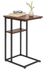 Merkloos Relaxdays Bijzettafel U-vorm 60 cm MDF Metaal Bruin Zwart