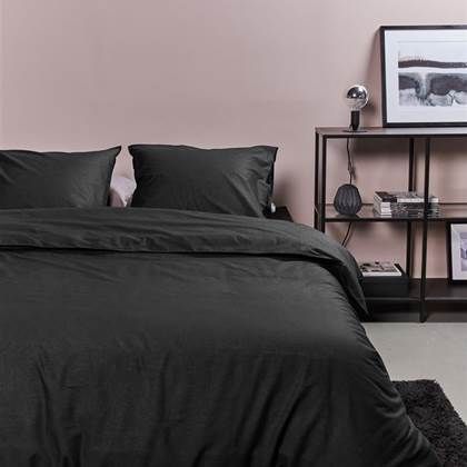 Ambiante Cotton Uni Dekbedovertrek 140 x 220 cm - Zwart