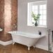 Hudson Reed Baignoire îlot demi-ronde classique 168,5cm x 75cm - Version gauche - Blanc, avec pieds de baignoire blancs | Oxford