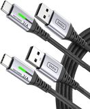 INIU USB C-kabel, [2 pack/2 + 2 m] USB type C snellaadkabel QC 3.0 USB A naar USB C gegevenssynchronisatie voor iPhone 16 15 Samsung S22 S21 Ultra S20 Note 20 Huawei Xiaomi Switch PS5 Google Pixel