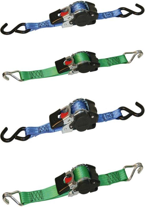Kerbl Automatische spanband 25 mm, 1,8 m, 600 kg, S-haken
