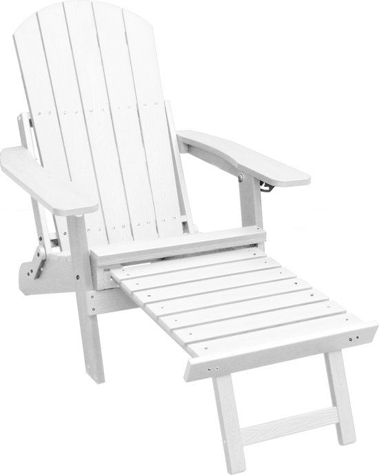 SenS-Line Montreal Relax Tuinstoel - Wit - Verstelbaar - Kunststof - Inklapbaar