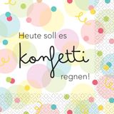 Riethmüller Servetten "Heute soll es Konfetti regenen" 33cm x 33cm, 16 stuks