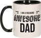 Bellatio Decorations Papa cadeau mok / beker zwart met tekst I am a freaking awesome dad