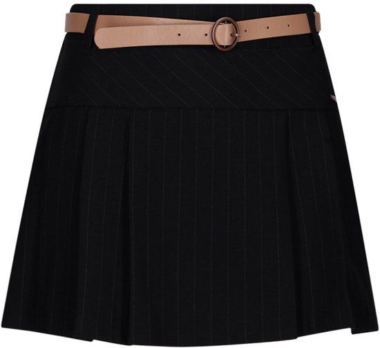 NoBell winter rok meisjes - zwart - Nimmy - met riem, pinstripe