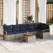 Prolenta Maison Exclusive Tuinset met 7 delen, grijze polyrotan loungeset