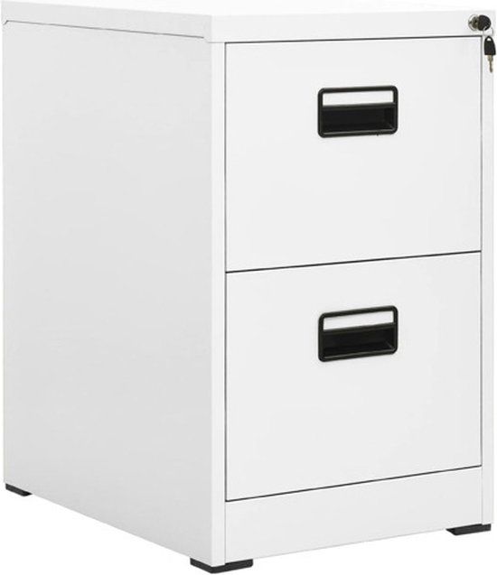 vidaXL Archiefkast Staal Wit 46x62x72,5 cm