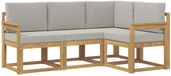 vidaXL - Buiten - bank - set - 4 - st - Wit - en - Lichtgrijs - Polyester